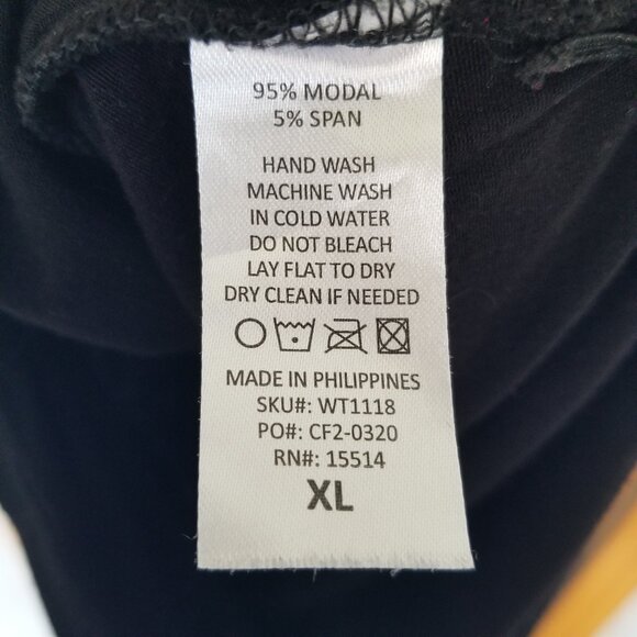 Made by Johnny Wrap Top Size XL Black Bat Wing Sleeves Side Rouching - Picture 5 of 6